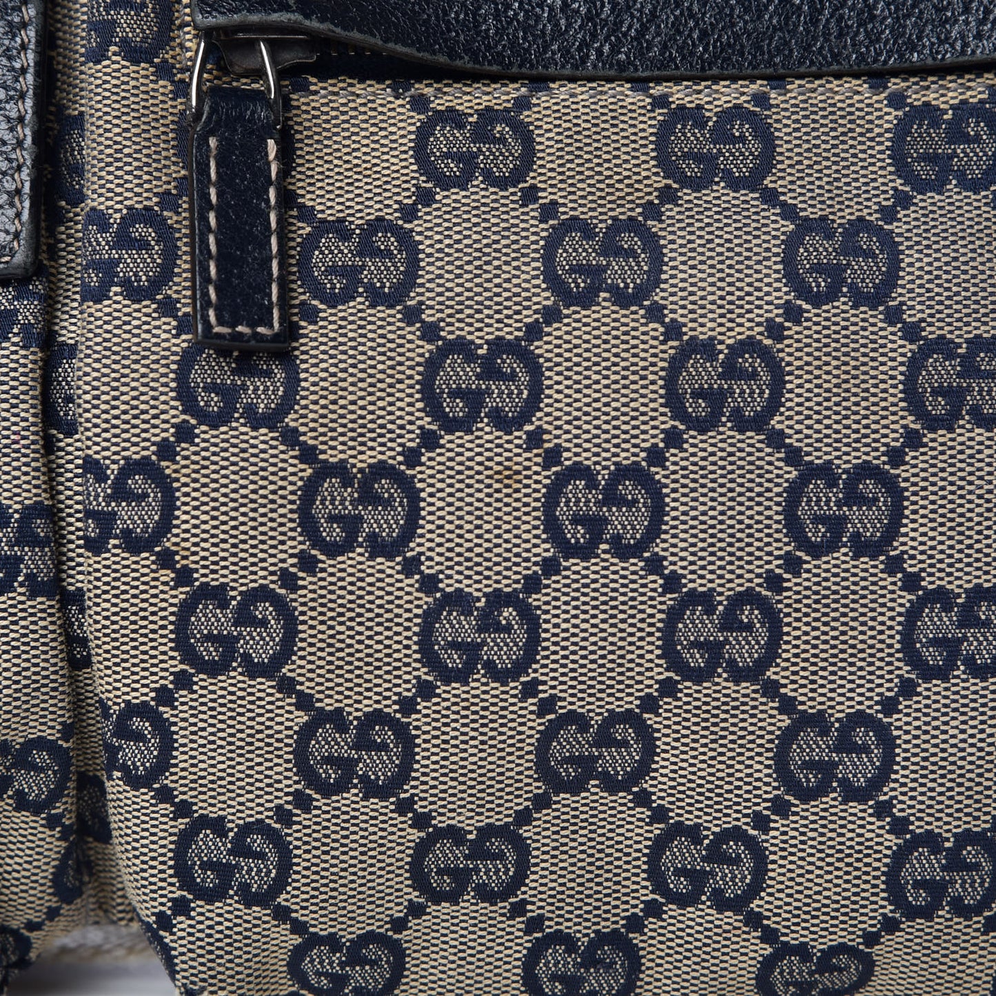 GG Monogram Web Double Pocket Belt Bag Navy