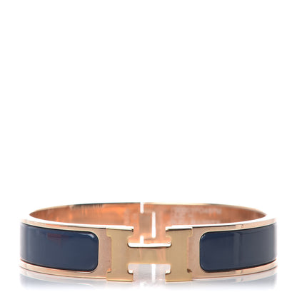 Hermes Narrow Enamel Clic Clac H Bracelet PM Bleu Biarritz 1 of 7