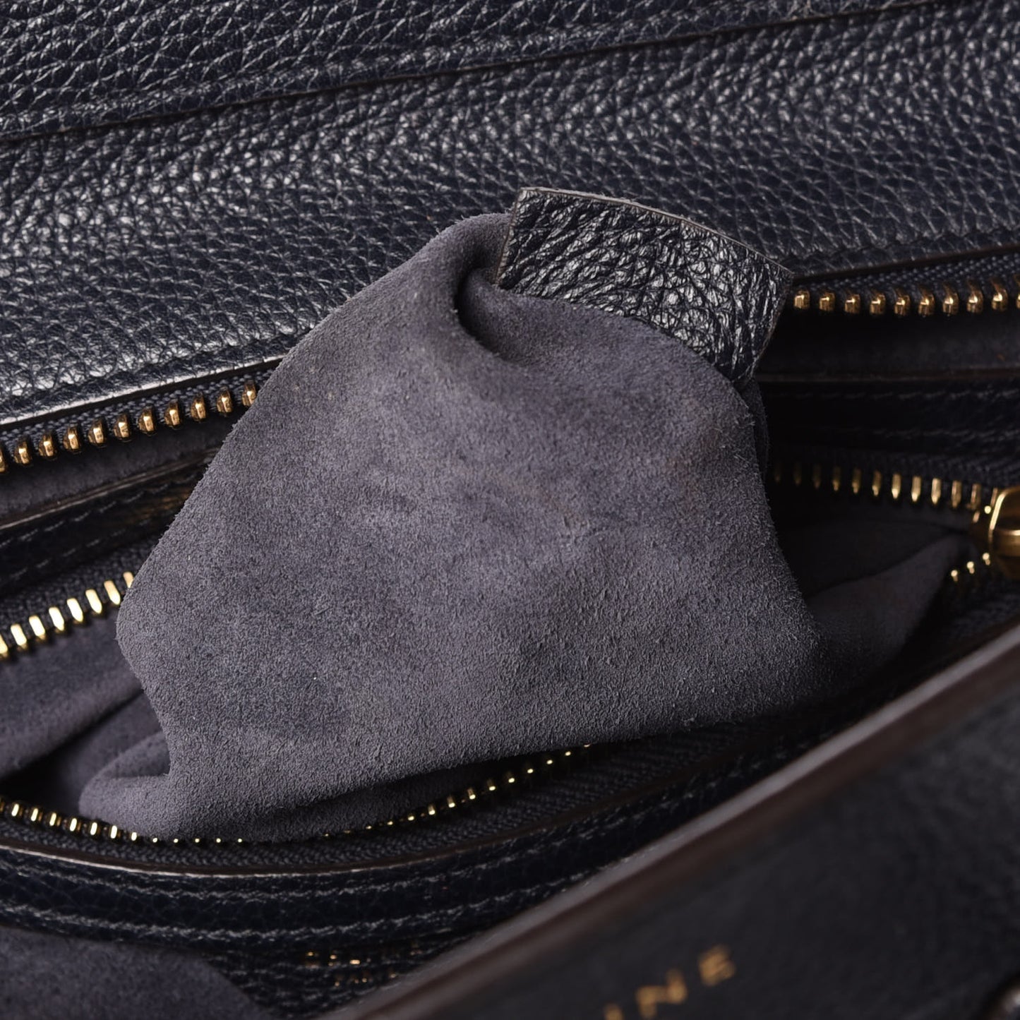 Drummed Calfskin Micro Luggage Midnight