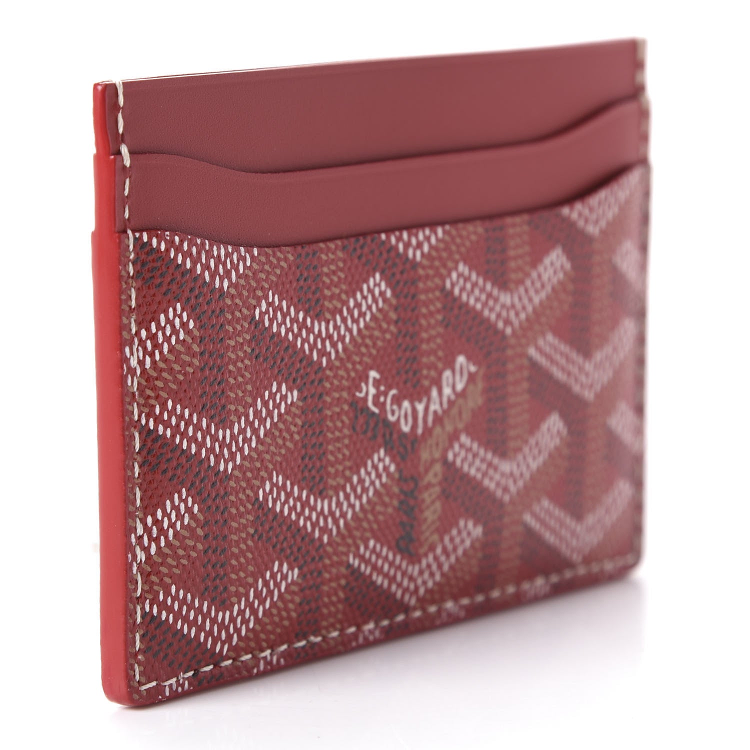 Goyard Goyardine Saint Sulpice Card Holder Red 3 of 7