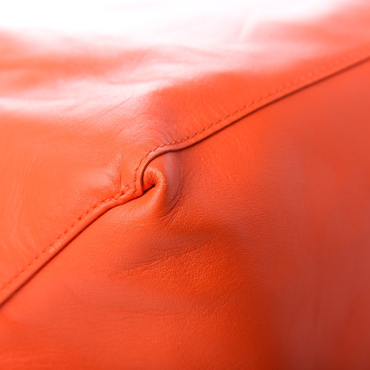 Lambskin Vertical Bi-Color Cabas Fluo Pink Fluo Orange