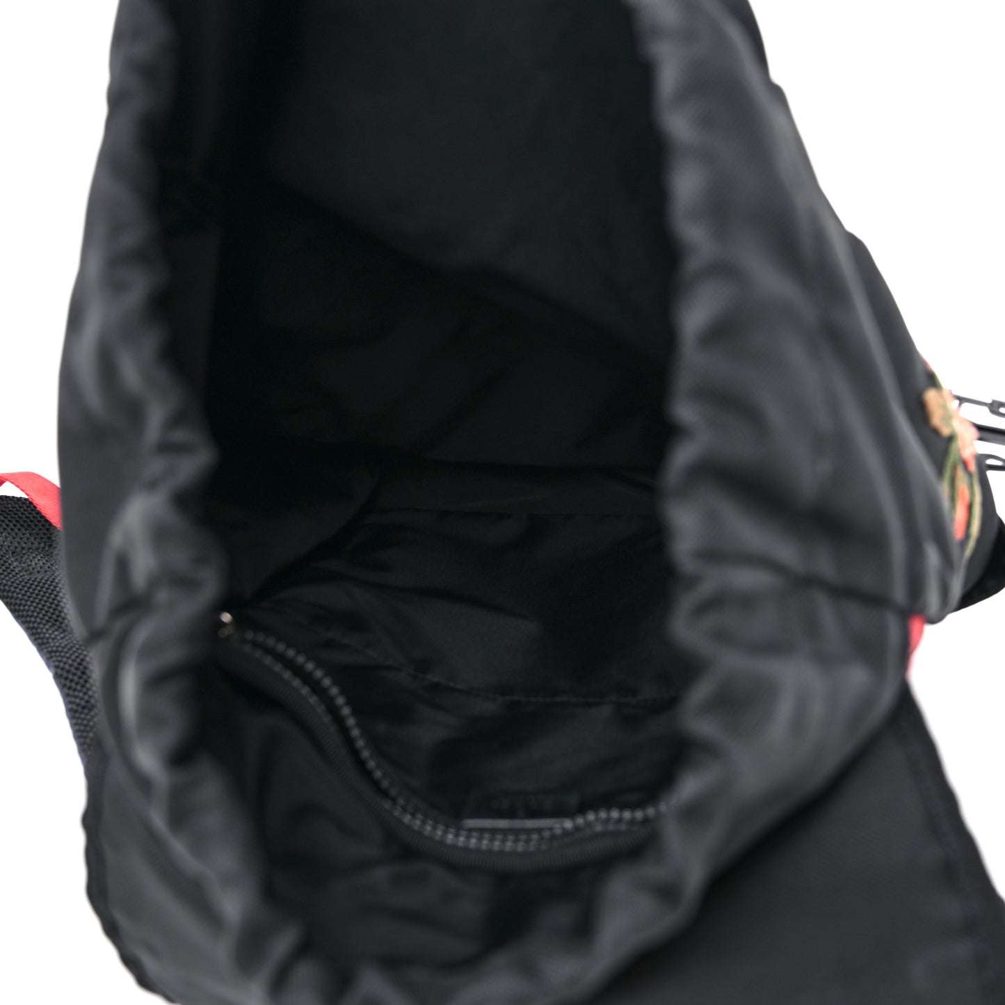 Techno Canvas Web L'Aveugle Par Amour Embroidered Double Buckle Backpack Black