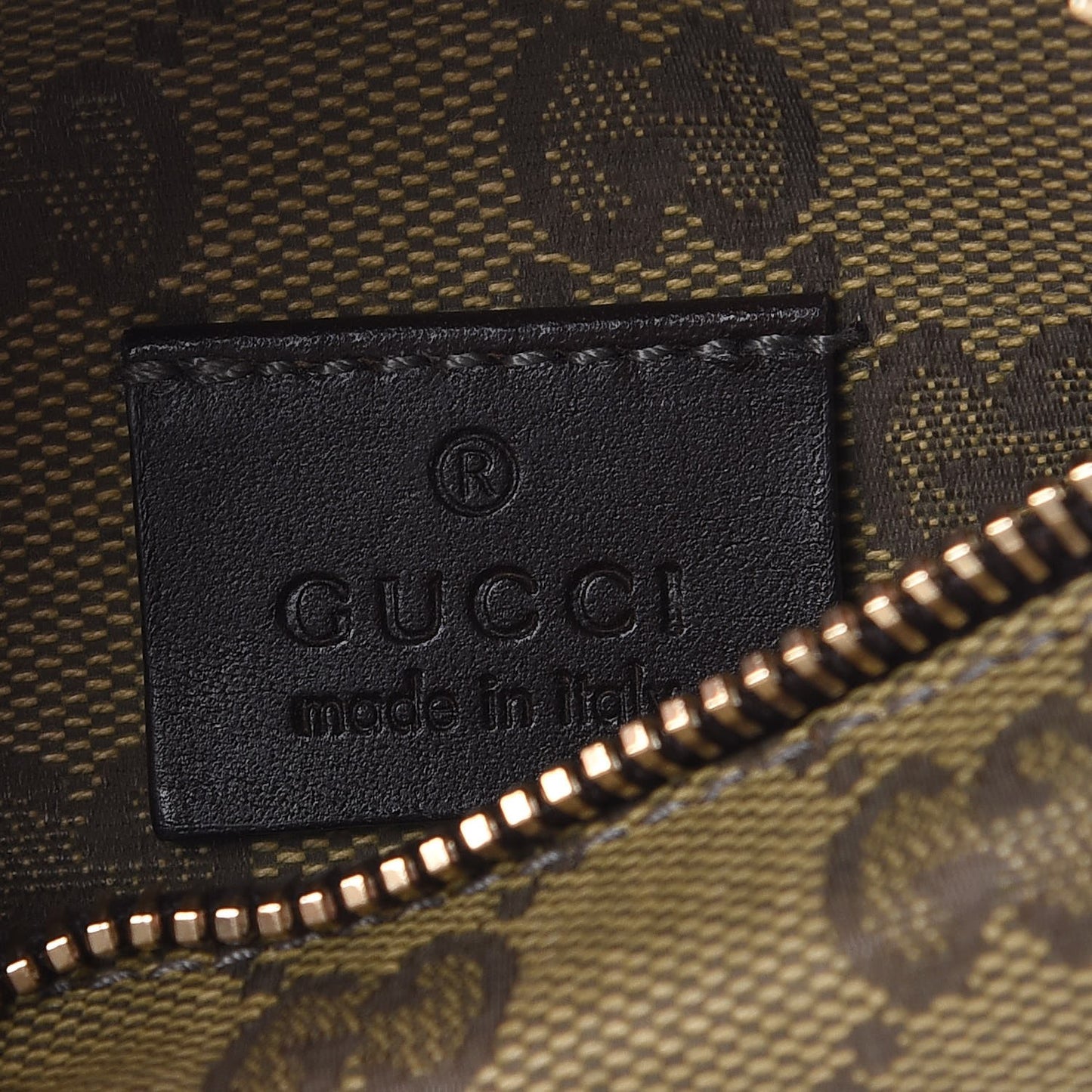 GG Monogram Web Double Pocket Belt Bag Green Dark Brown