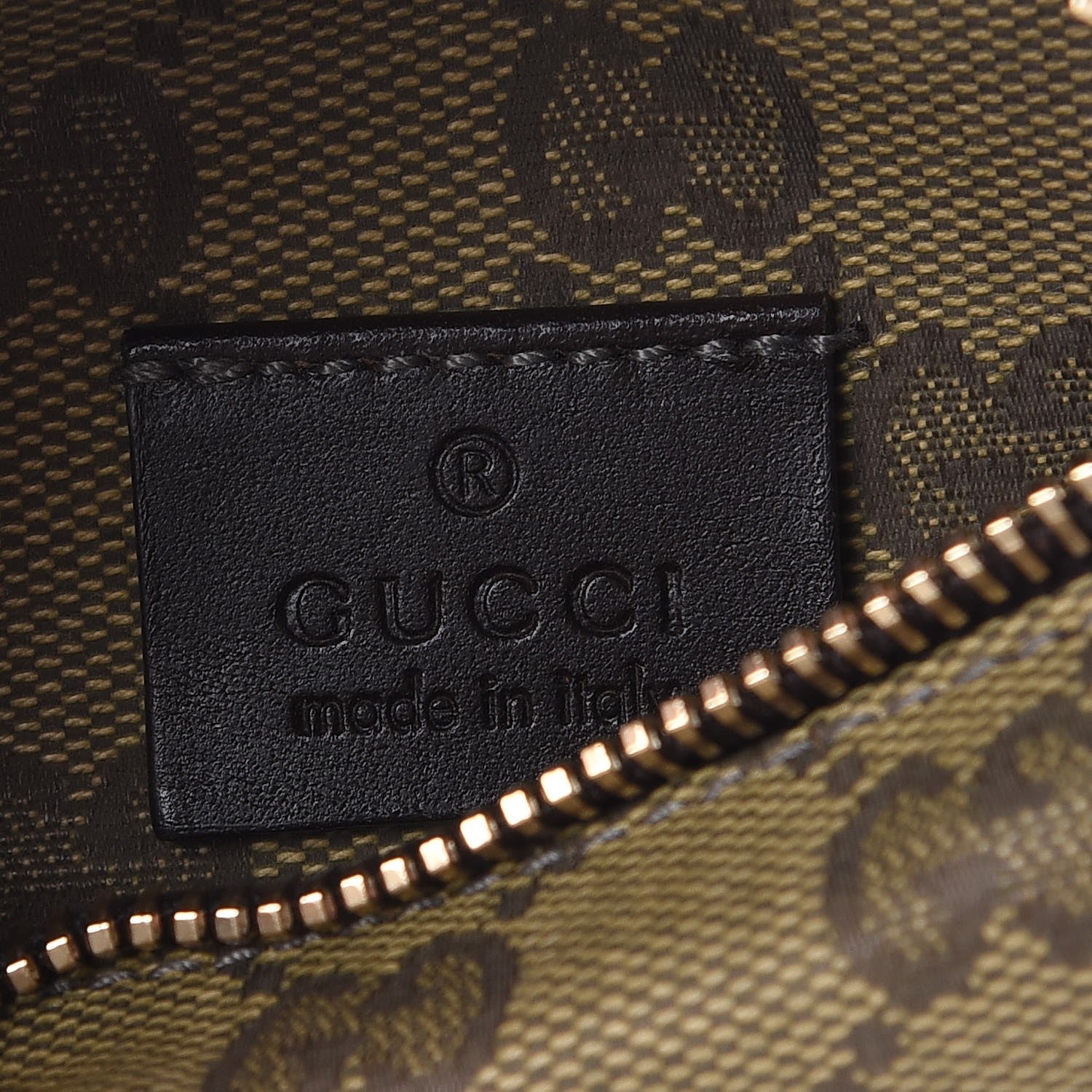 Gucci GG Monogram Web Double Pocket Belt Bag Green Dark Brown 6 of 9