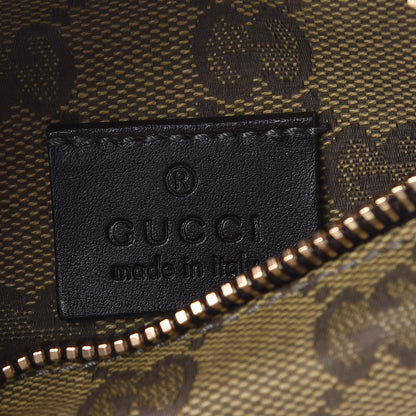 Gucci GG Monogram Web Double Pocket Belt Bag Green Dark Brown 6 of 9