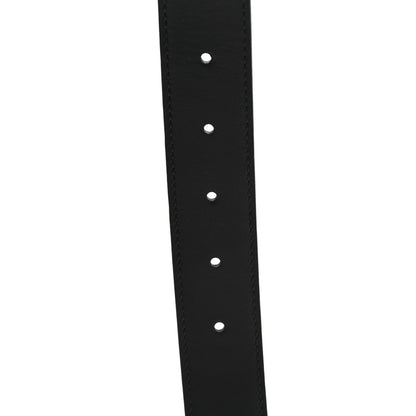 Gucci Azalea Calfskin Enamel Monochrome Double G 30mm Belt 105 42 Black 4 of 5