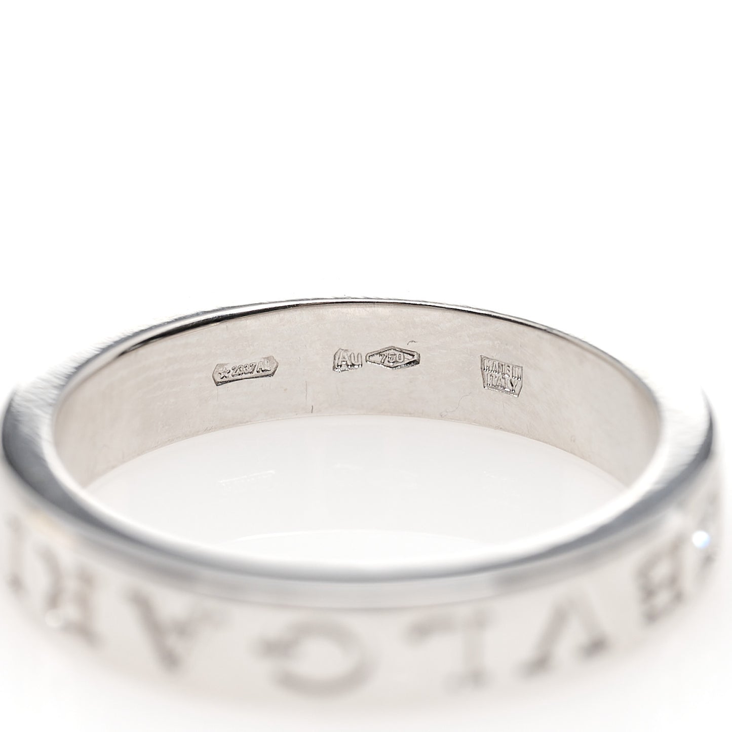 18K White Gold Diamond B.Zero1 Essential Band Ring 58 8.25