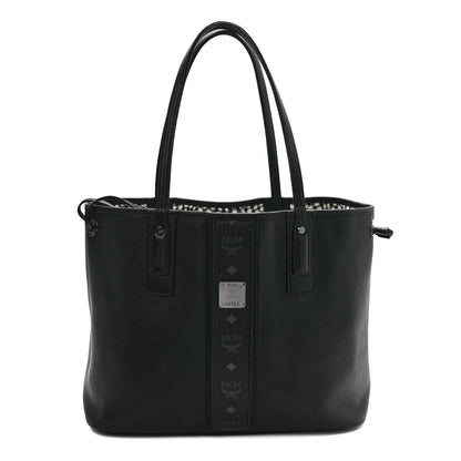 MCM Grained Calfskin Visetos Medium Liz Reversible Shopper Tote Black 1 of 19