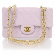 Lambskin Quilted Small Double Flap Pink