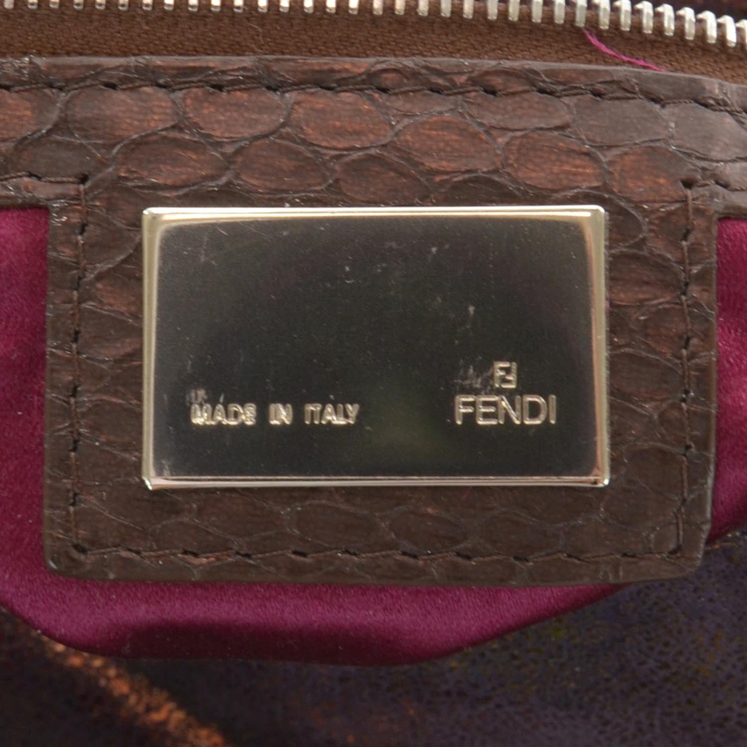 Fendi Python Trim Baguette Bronze 5 of 8