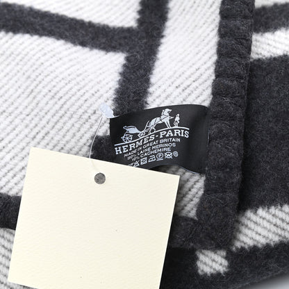 Hermes Wool Cashmere Avalon Blanket Ecru Gris Fonce 3 of 3
