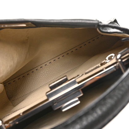 Fendi Cuoio Romano Selleria Bi-Color Medium Peekaboo Iconic Satchel Asfalto Latte 5 of 9