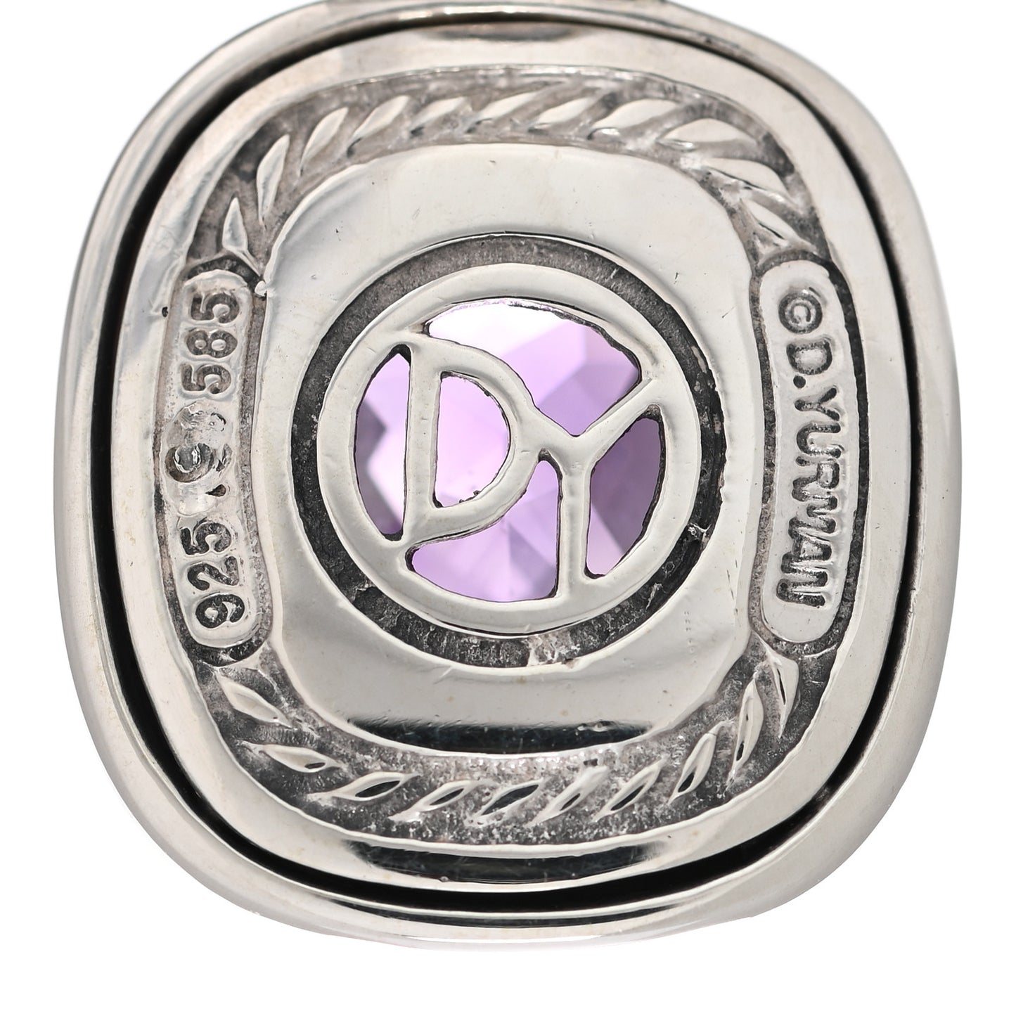 Sterling Silver 14K Yellow Gold Amethyst 10mm Albion Pendant