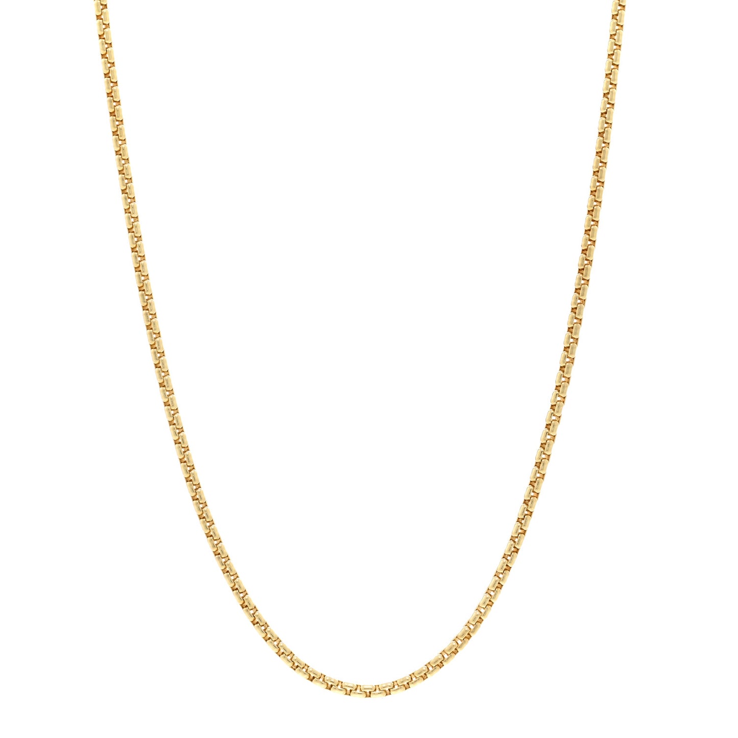 18K Yellow Gold 2.5mm Box Chain Necklace 16"
