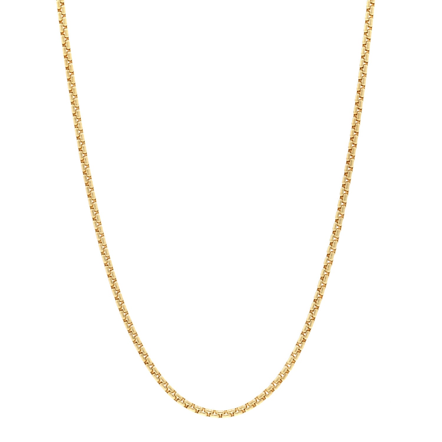 David Yurman 18K Yellow Gold 2.5mm Box Chain Necklace 16" 1 of 4