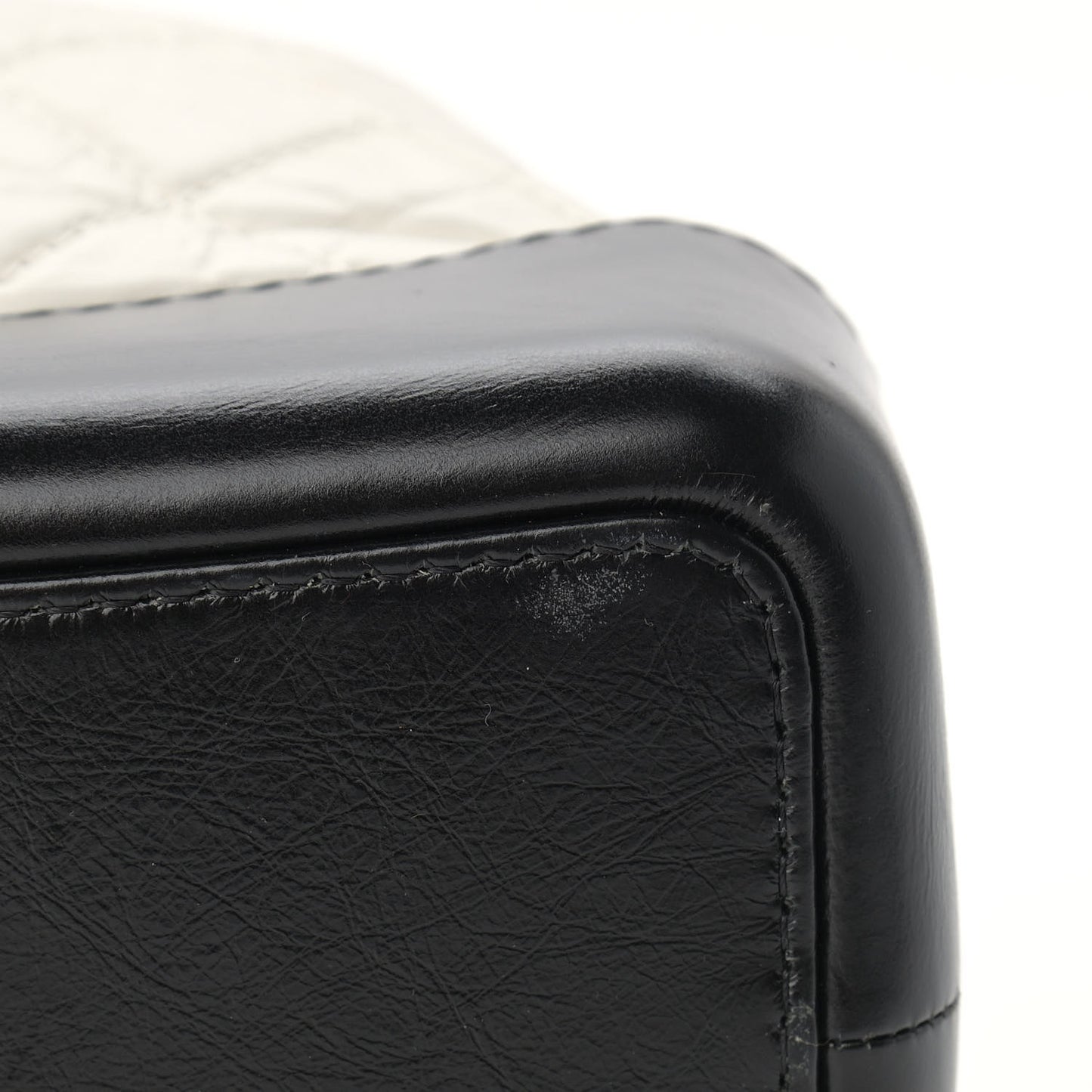 Aged Calfskin Quilted Gabrielle Backpack Black White