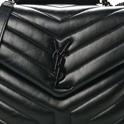 Saint Laurent Calfskin Y Quilted Monogram Monochrome Medium Loulou Chain Satchel Black 8 of 10