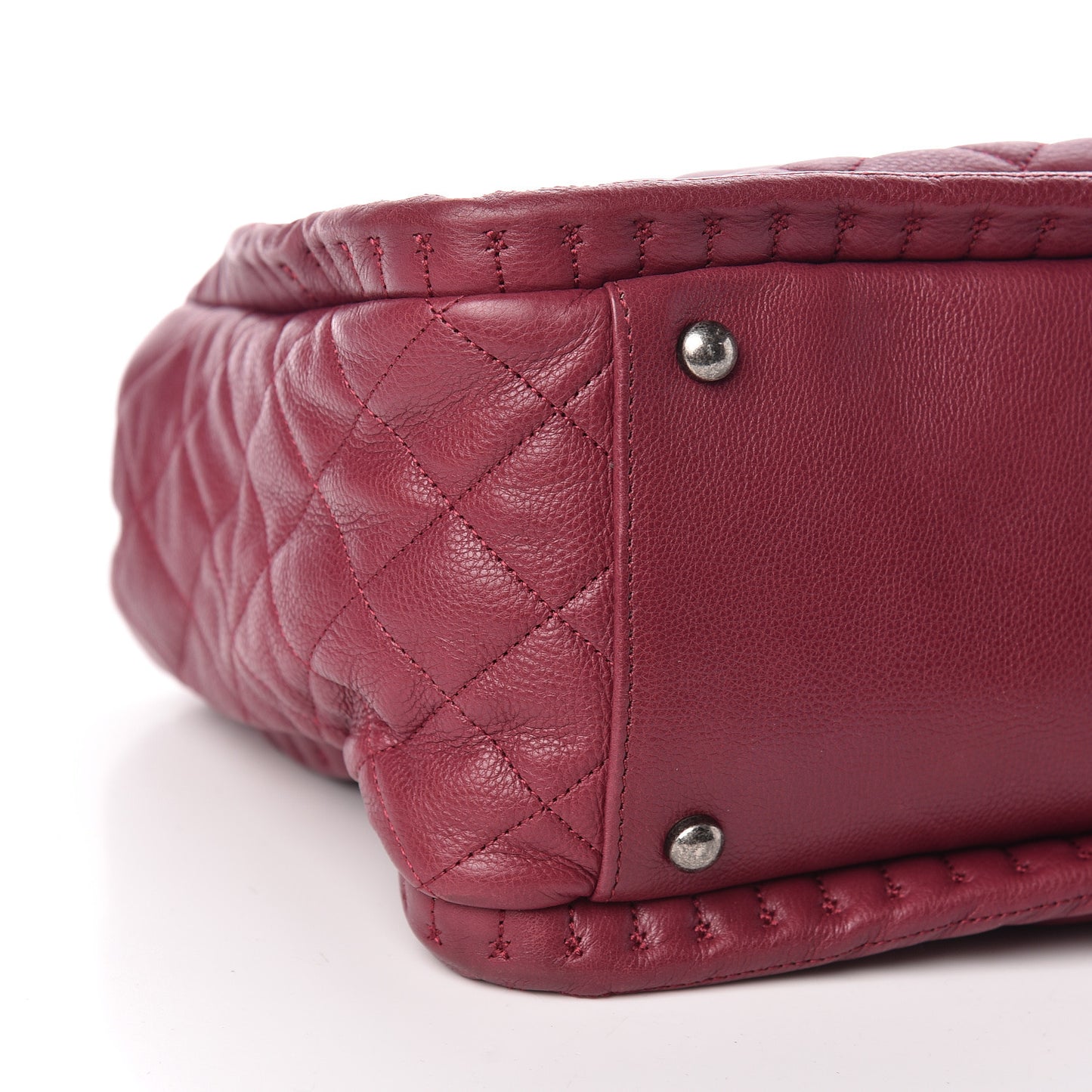 Calfskin Quilted Small Istanbul Tote Light Burgundy