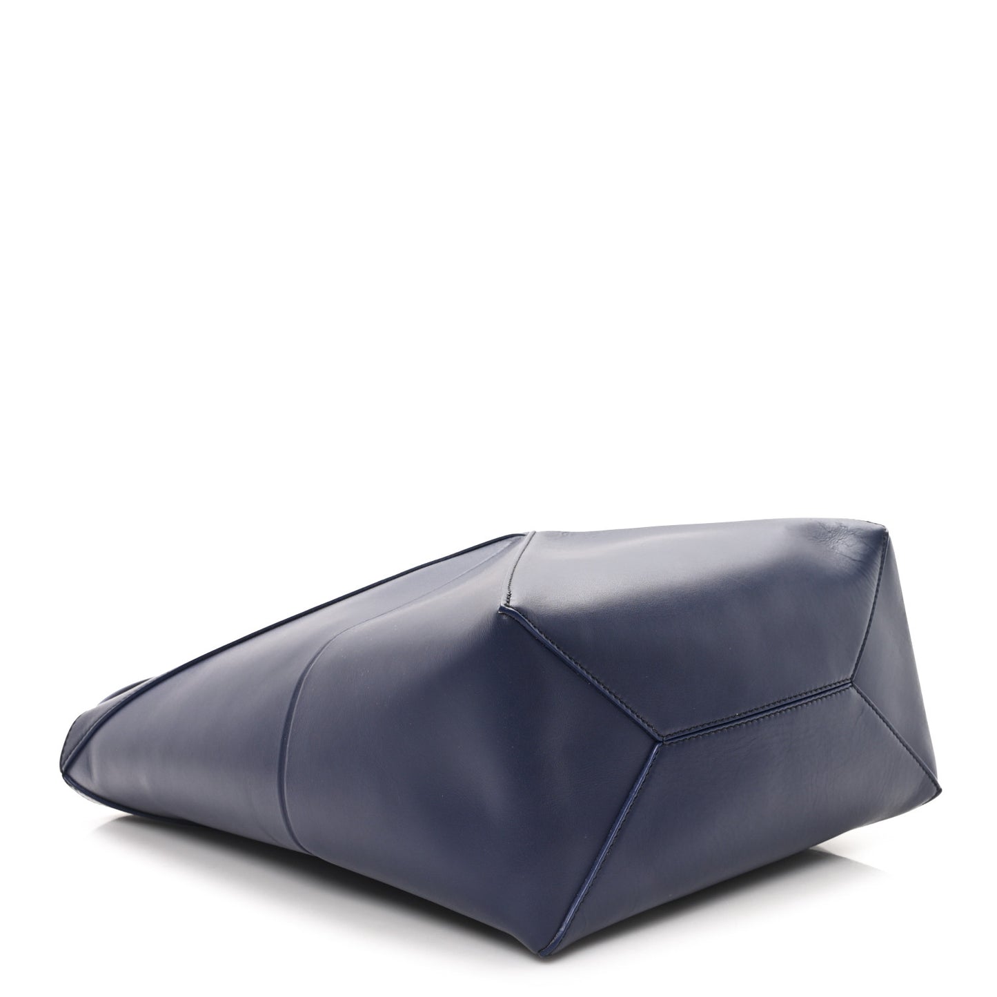 Shiny Calfskin Medium Puzzle Fold Tote Marine