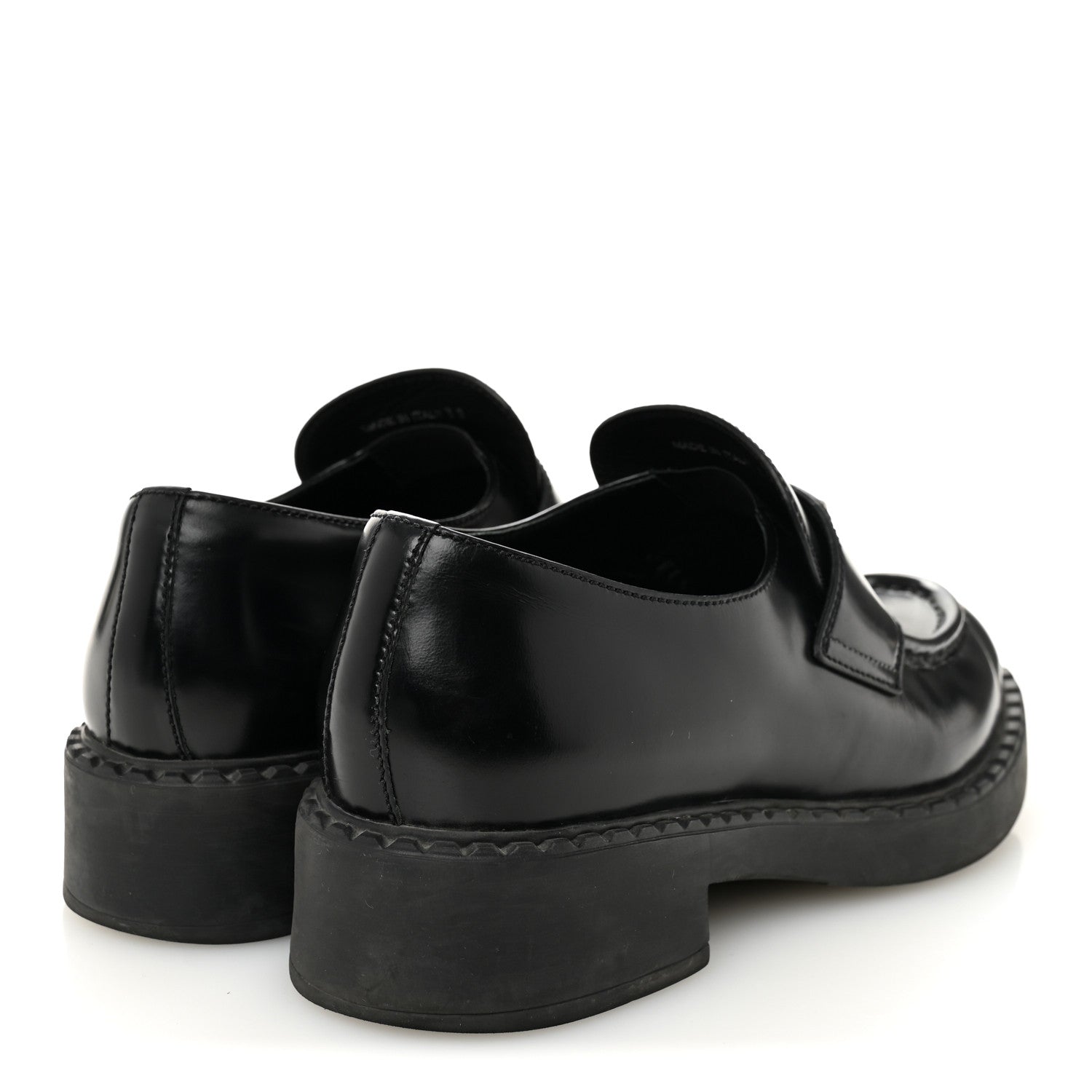 Prada Spazzolato Metal Triangle Logo 40mm Loafers 39 Black 5 of 9