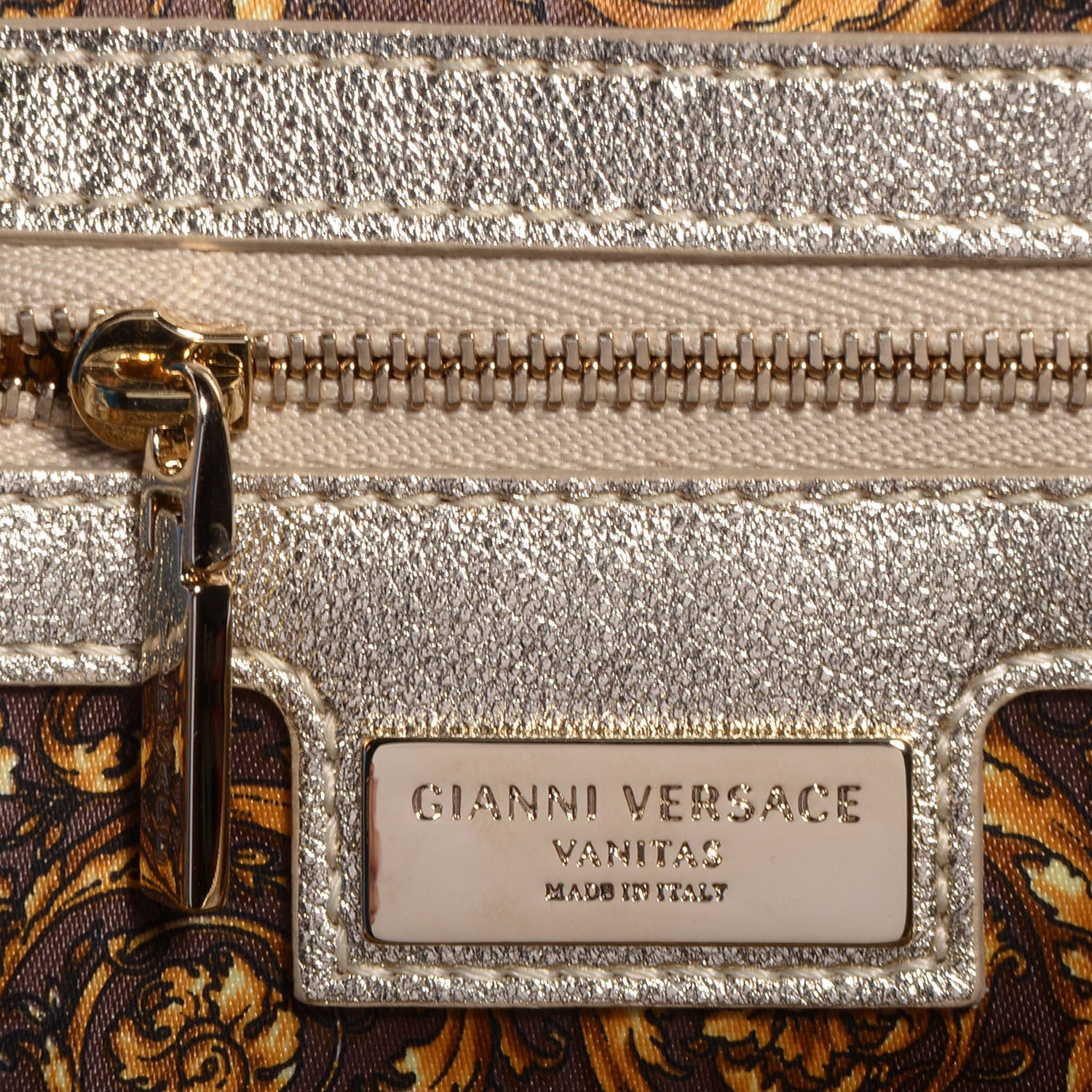 Versace Barocco Quilted Leather Studded Vanitas Demetra Gold 6 of 9