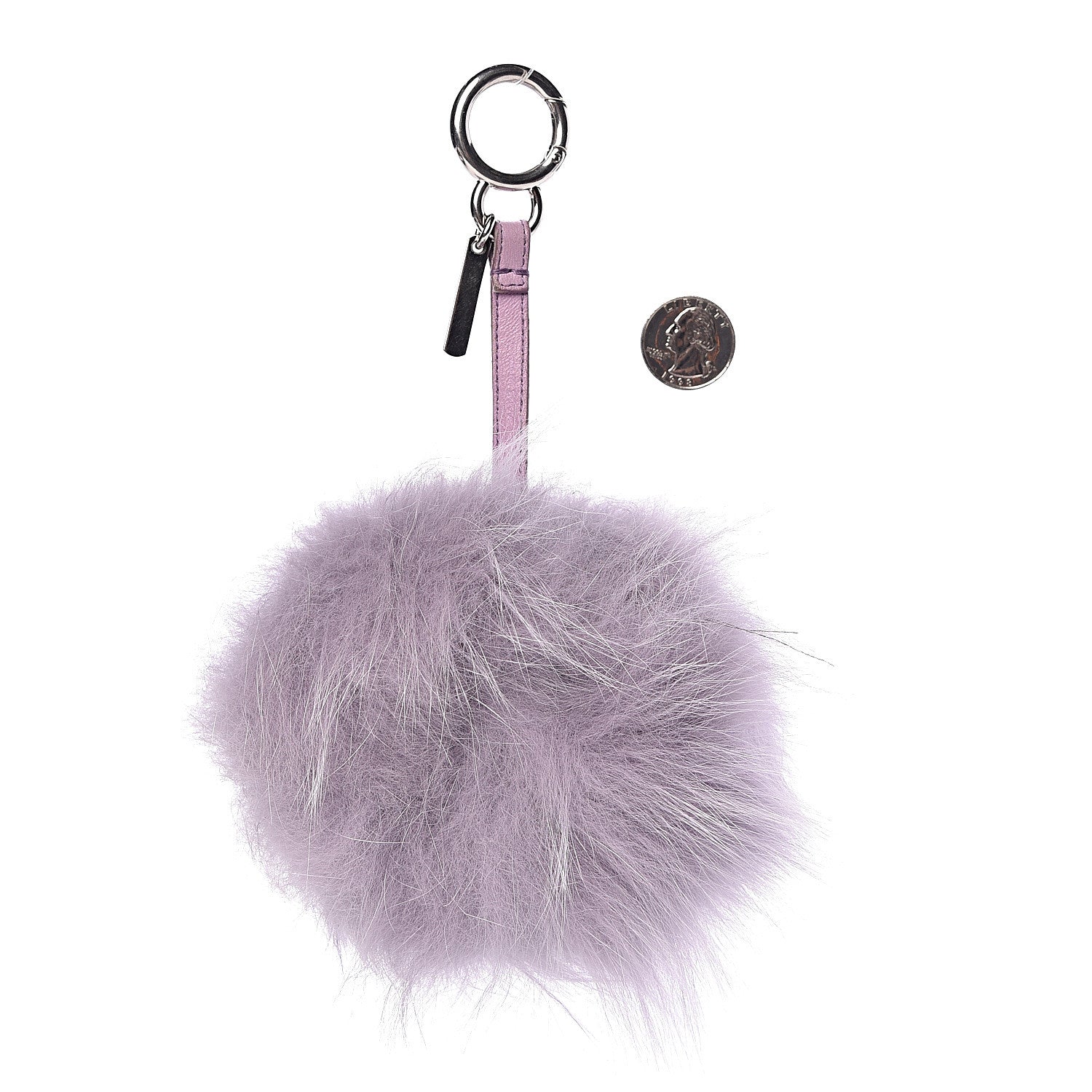 Fendi Fox Fur Shiny Nappa Bi-Color R ABCharm Bag Charm Lilla Blue Violetta 2 of 3