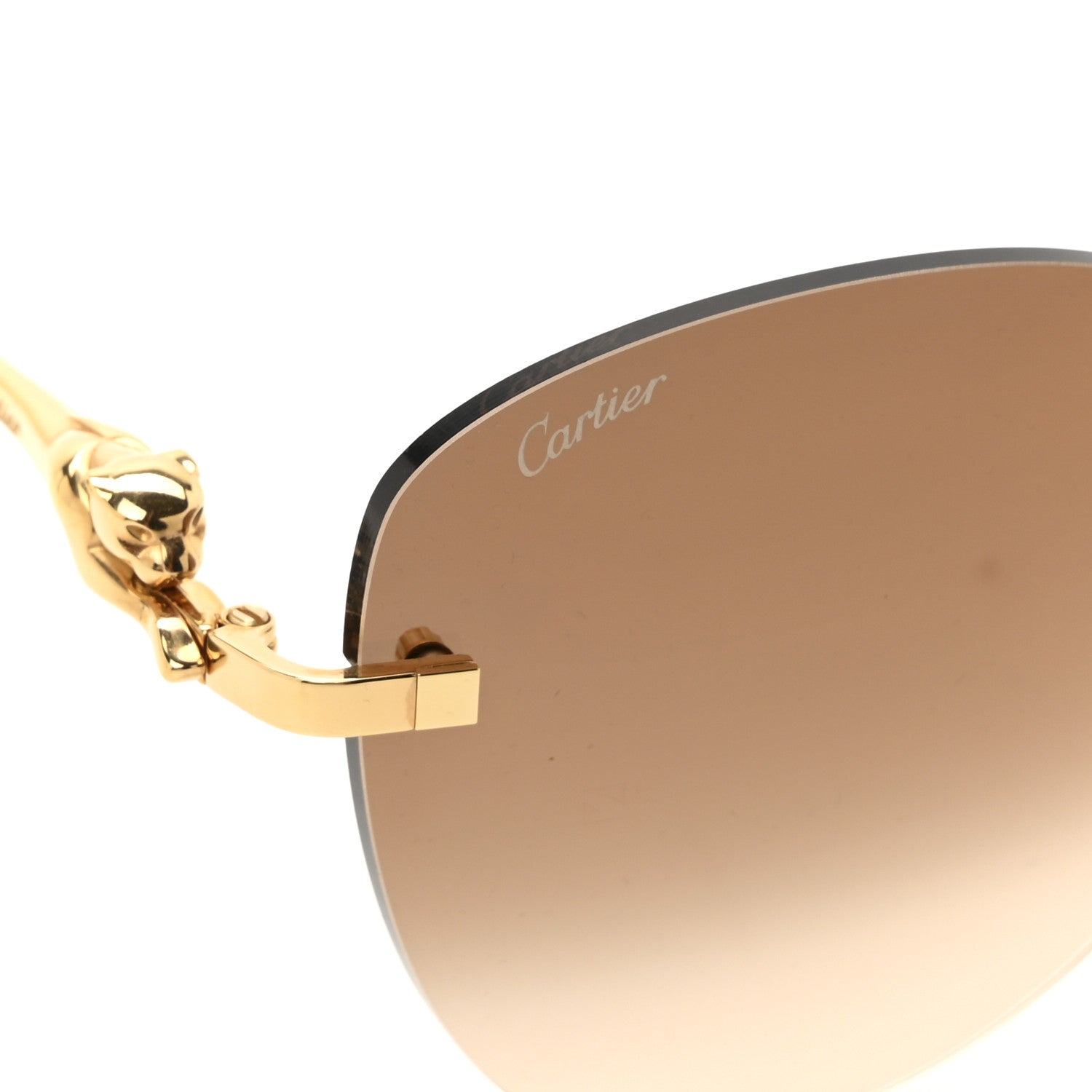 Cartier Panthere De Cartier Rimless Sunglasses CT0269S Brown 7 of 8