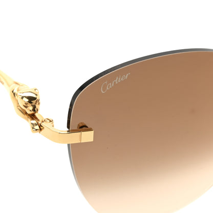 Cartier Panthere De Cartier Rimless Sunglasses CT0269S Brown 7 of 8