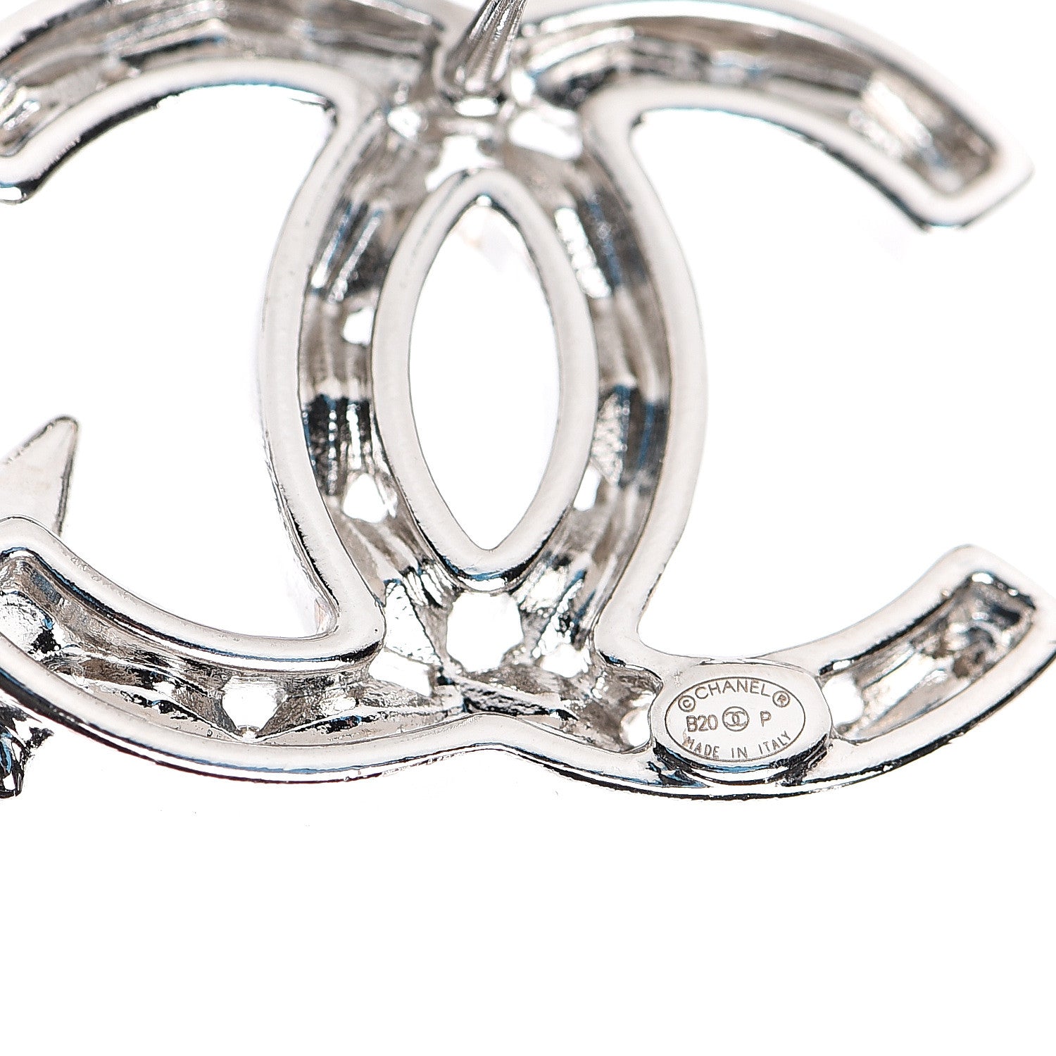 Chanel Crystal CC Starfall Earrings Silver 3 of 5