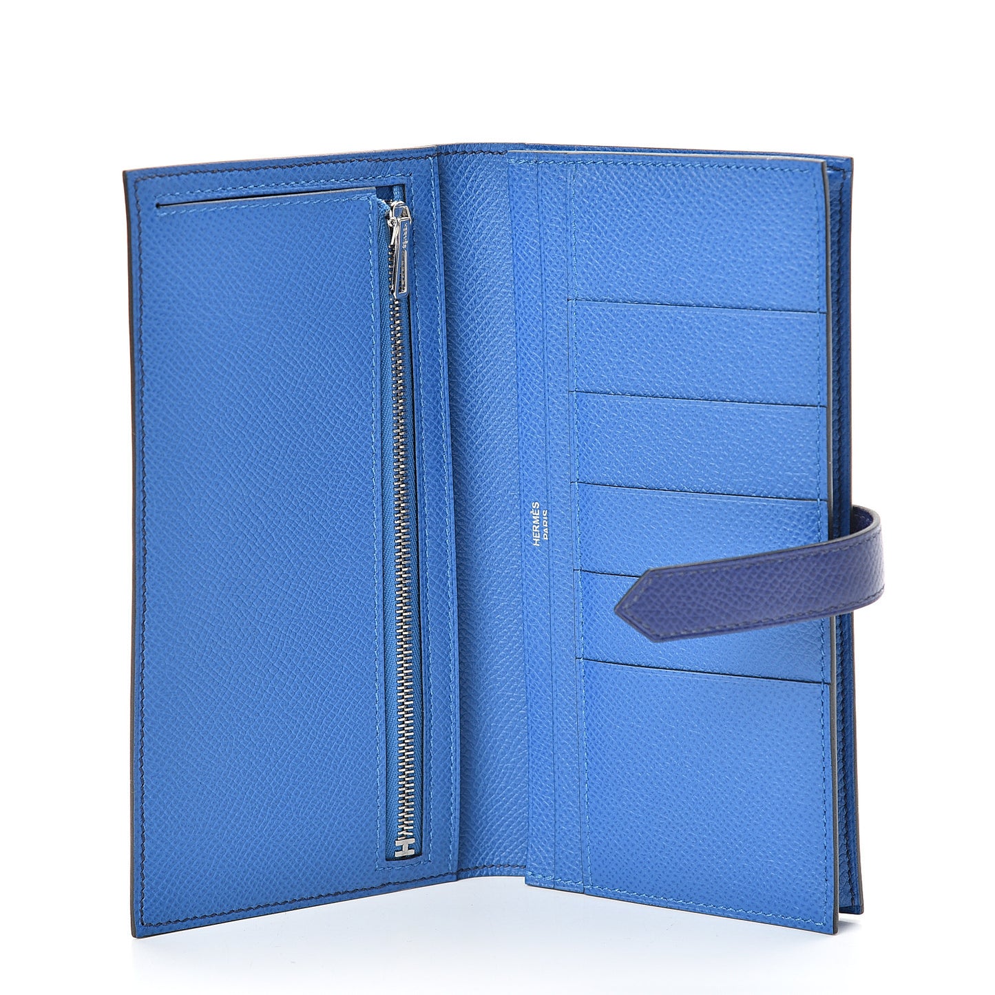 Epsom Bearn Verso Gusset Wallet Bleu Encre Zellige