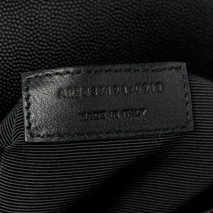 Saint Laurent Grain De Poudre Textured Mixed Matelasse Large Triquilt Monogram Satchel Black 8 of 11