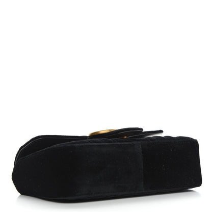 Gucci Velvet Matelasse Mini GG Marmont Shoulder Bag Black 4 of 10