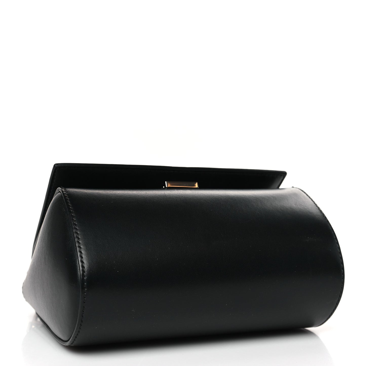 Calfskin Mini Pandora Box Logo Strap Crossbody Bag Black
