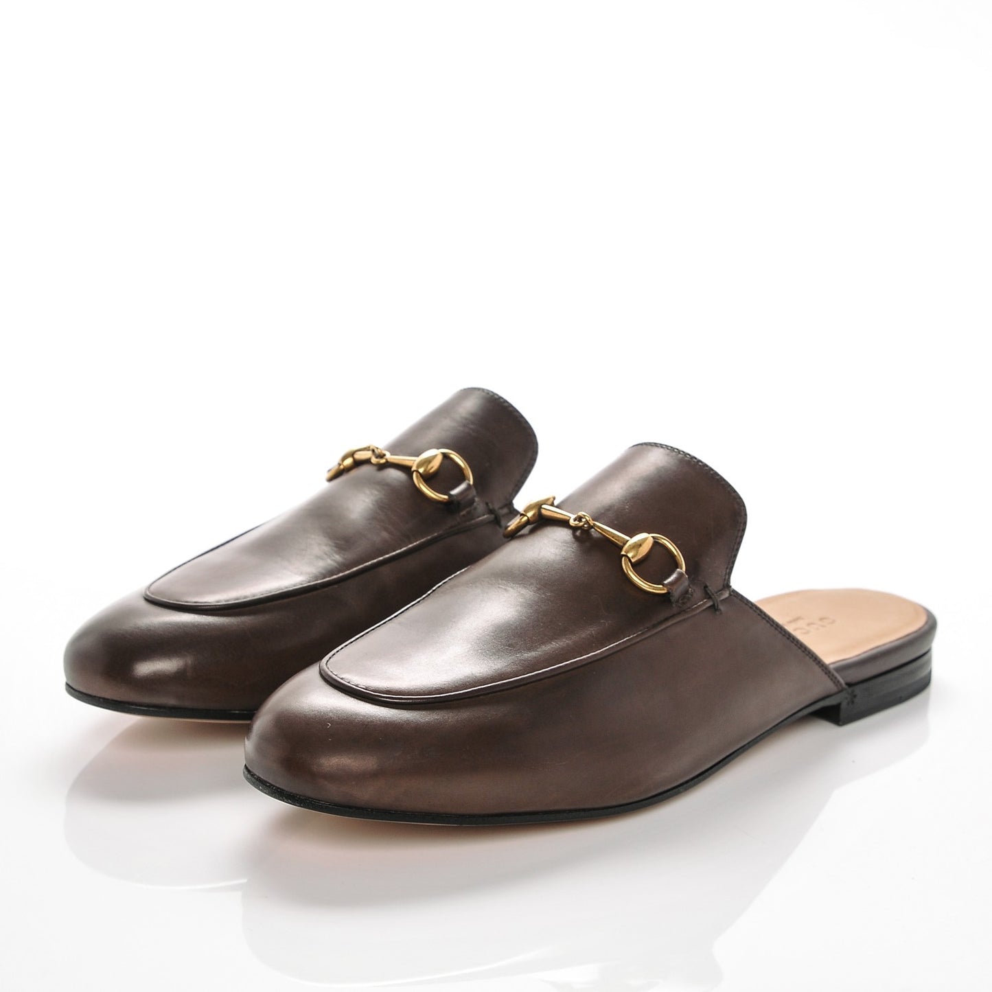 Calfskin Womens Princetown Slippers 38.5 Brown