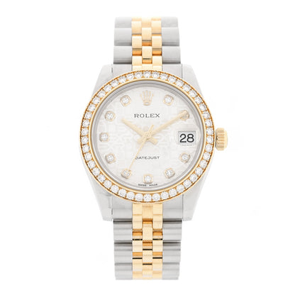 Rolex Stainless Steel 18K Yellow Gold Diamond Bezel 31mm Oyster Perpetual Datejust Watch Silver Jubilee 178383 1 of 5