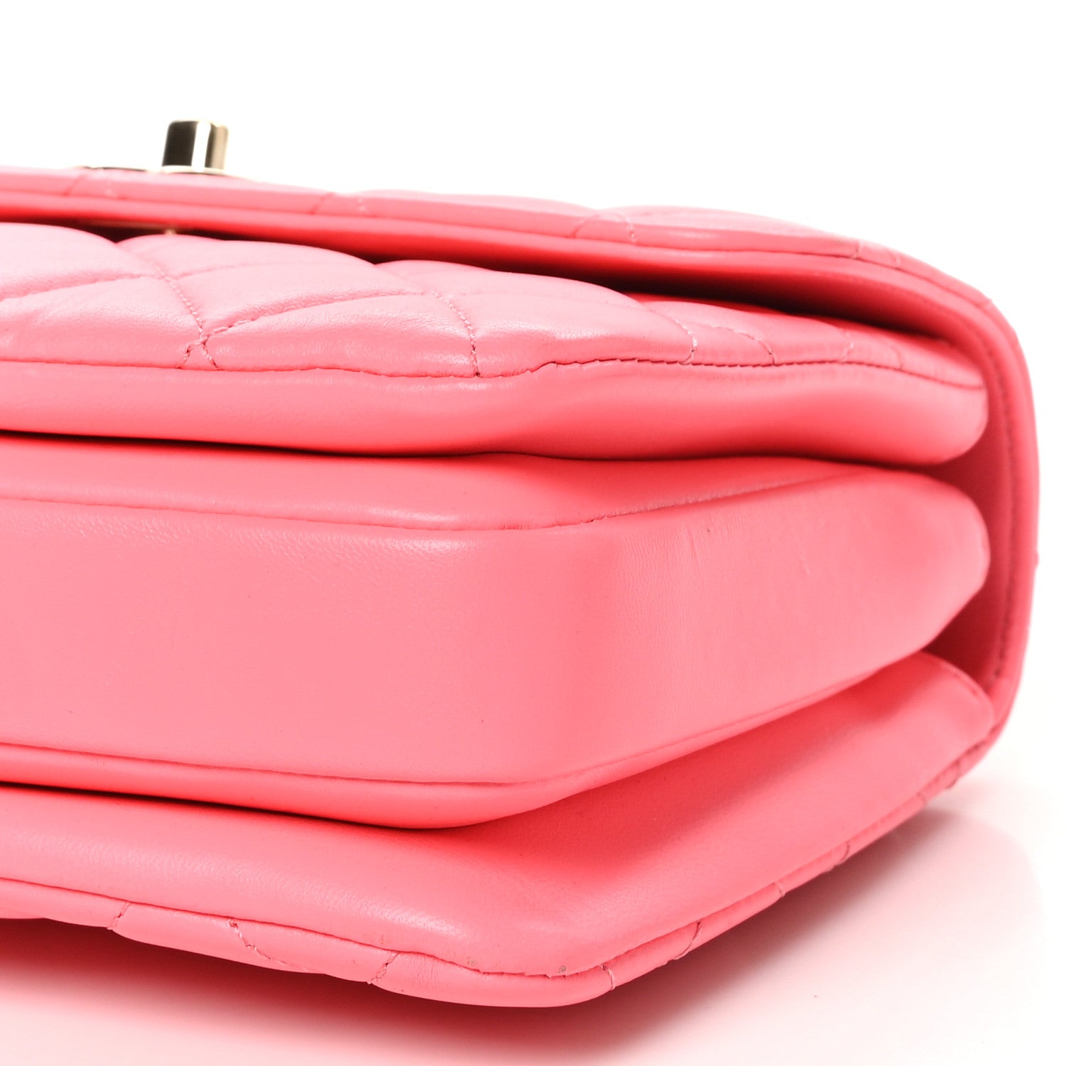 Chanel Lambskin Lacquered Quilted Mini Trendy CC Dual Handle Flap Bag Coral Pink 11 of 11