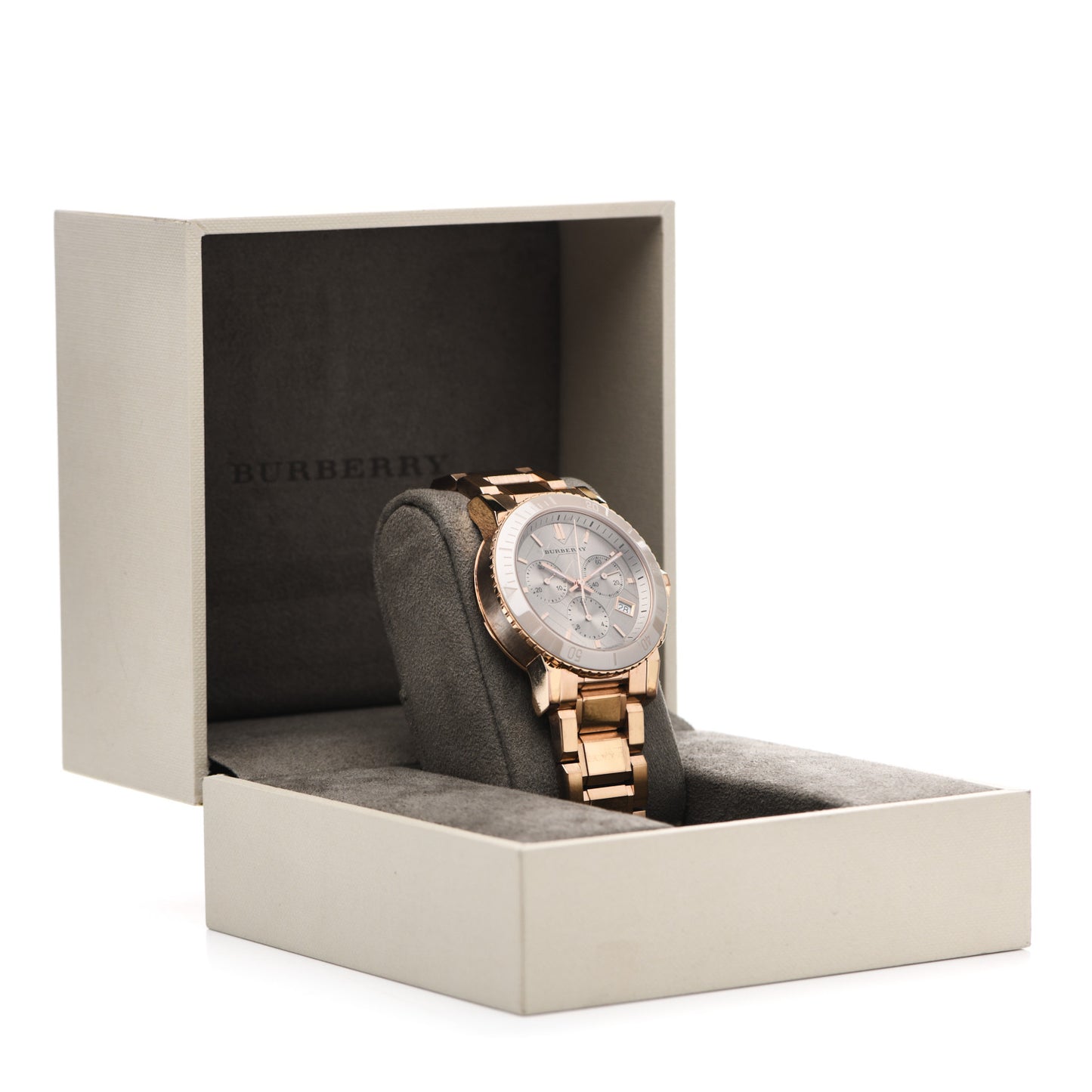 Stainless Steel 38mm City Chronograph Quartz Watch Rose BU9703