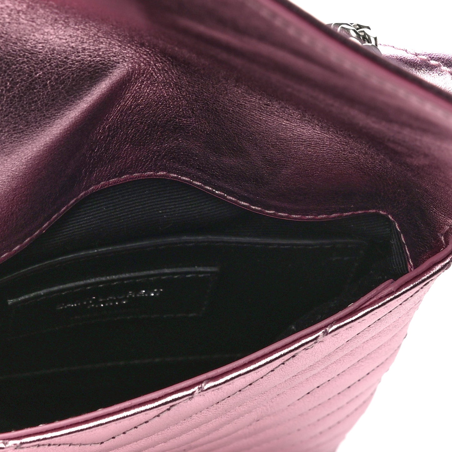 Metallic Lambskin Matelasse Monogram Double Flap Bag Azalea