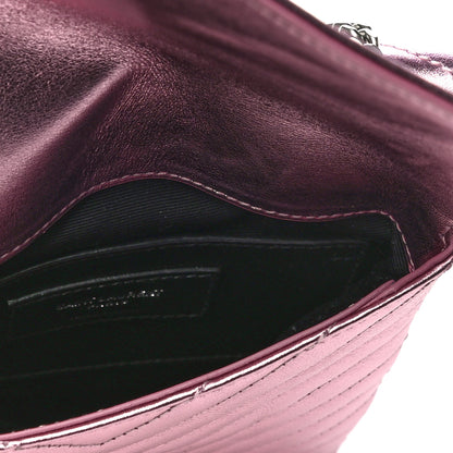Saint Laurent Metallic Lambskin Matelasse Monogram Double Flap Bag Azalea 5 of 9