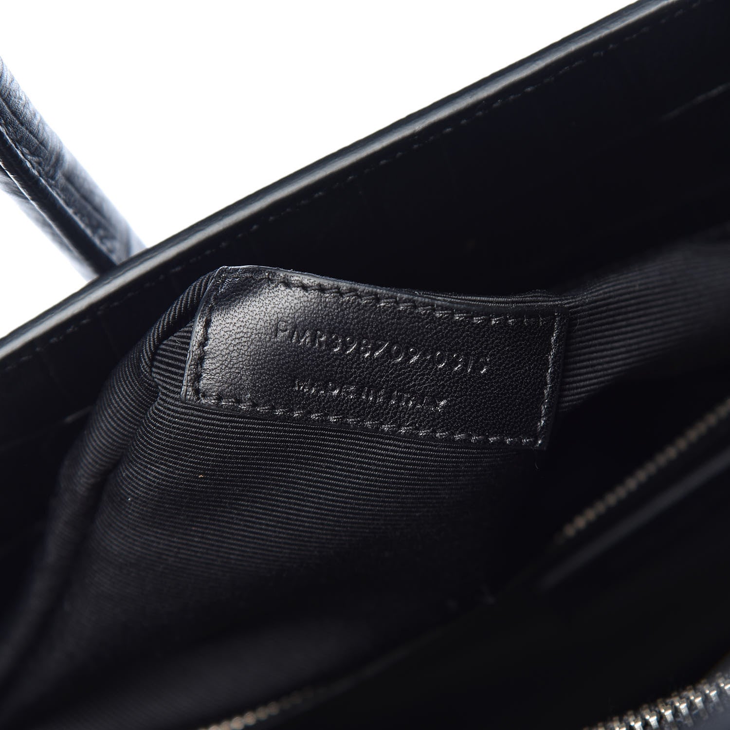 Saint Laurent Calfskin Crocodile Embossed Small Sac de Jour Black 9 of 12