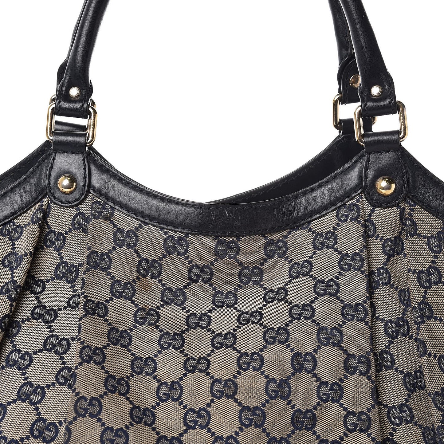 Monogram Calfskin Large Sukey Tote Beige Blue