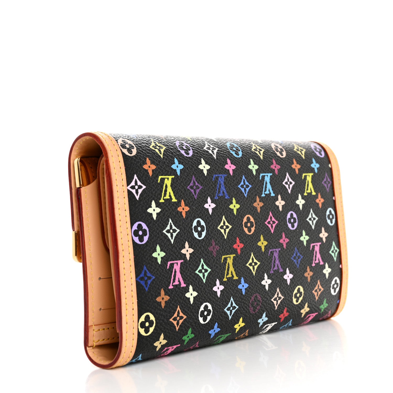 Louis Vuitton Monogram Multicolor Porte Tresor International Wallet Black 3 of 10