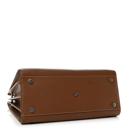 Saint Laurent Grained Calfskin Topstitch Small Classic Sac De Jour Taupe 5 of 14