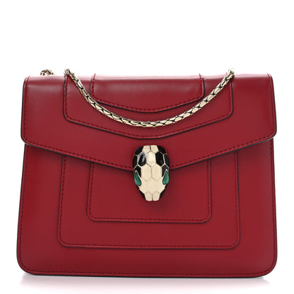 Bulgari Calfskin Small Serpenti Forever Snake Strap Crossbody Bag Red 1 of 9