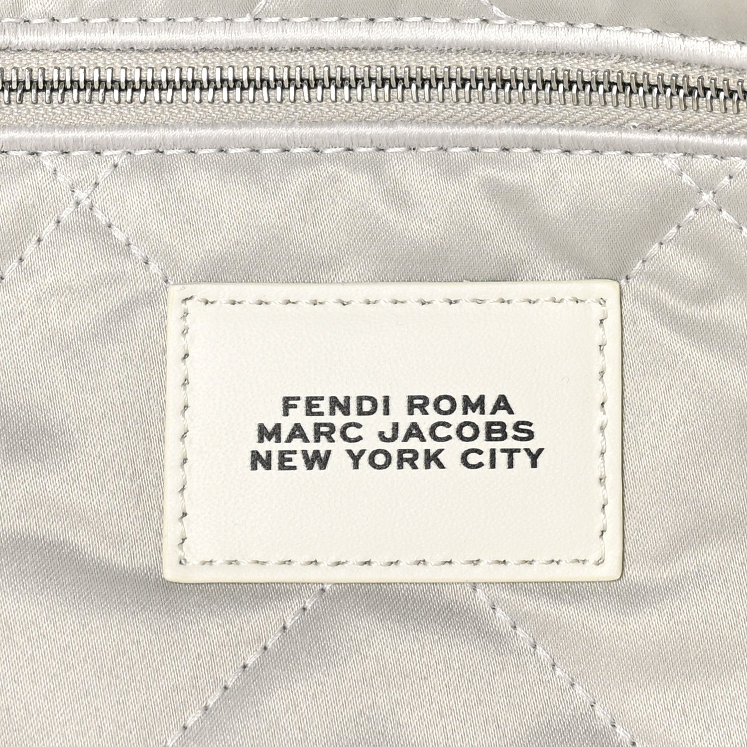 Fendi X MARC JACOBS Bleached Denim Logo Maxi Baguette Off White 6 of 9