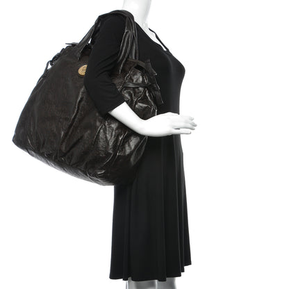 Gucci Calfskin Horsebit Embossed Large Hysteria Tote Chocolate 2 of 11