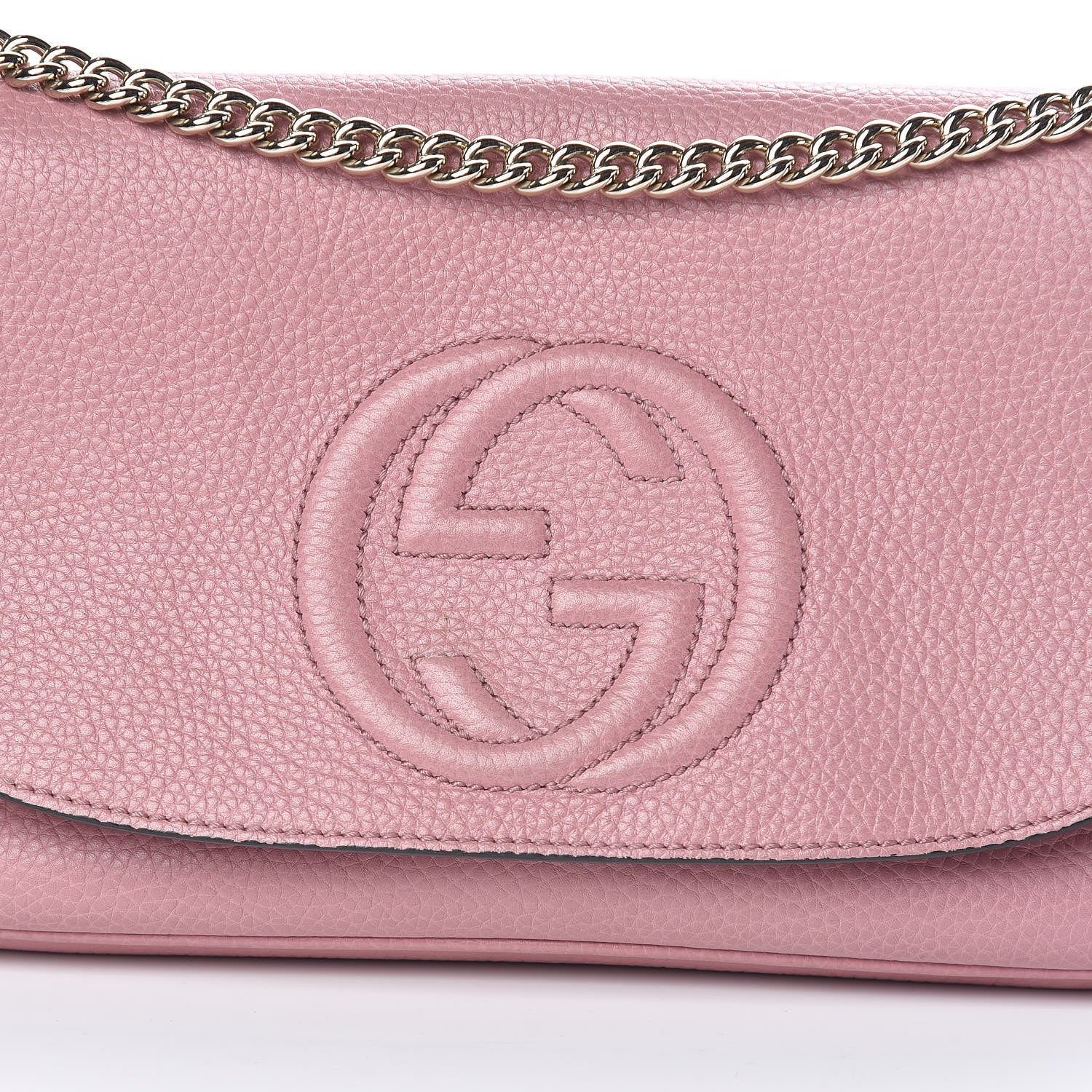 Gucci Pebbled Calfskin Medium Soho Flap Crossbody Pink 10 of 10