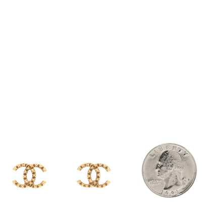 Chanel Studded CC Earrings Gold 2 of 5