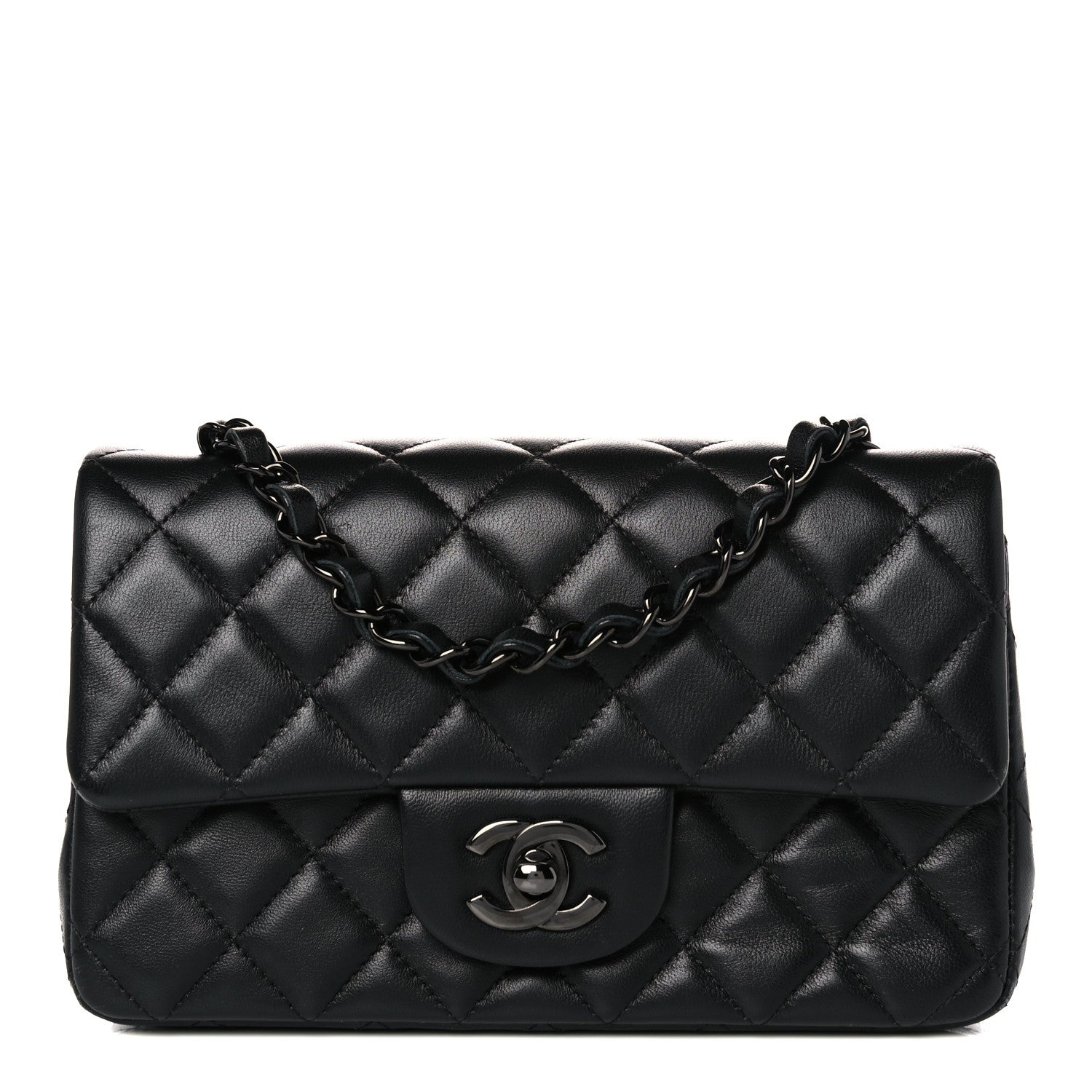 Chanel Lambskin Quilted Mini Rectangular Flap So Black 1 of 14