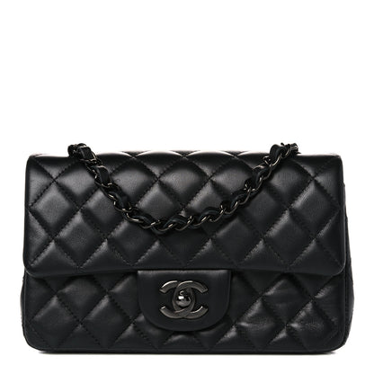 Chanel Lambskin Quilted Mini Rectangular Flap So Black 1 of 14
